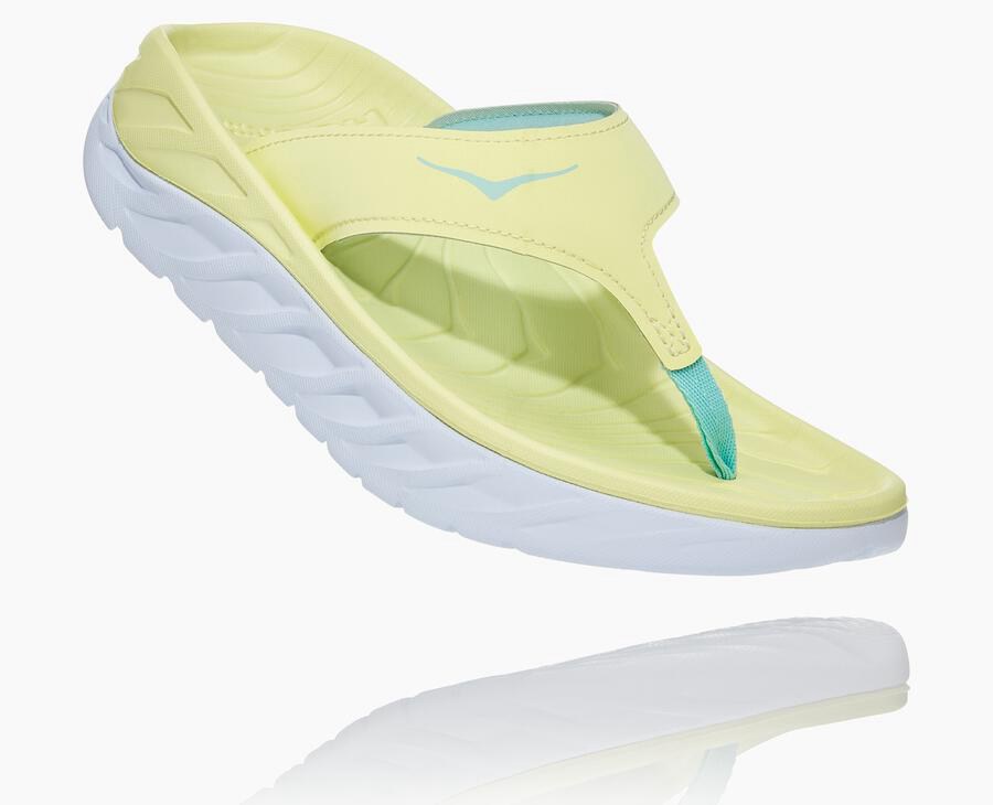 Hoka One One Sandals Womens Yellow/White - ORA Recovery Flip - 68947ZCIU